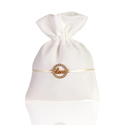 SACCHETTO COTONE CON PENDAGLIO LOVE 10X13